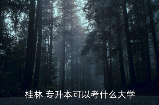  桂林 專升本可以考什么大學(xué)