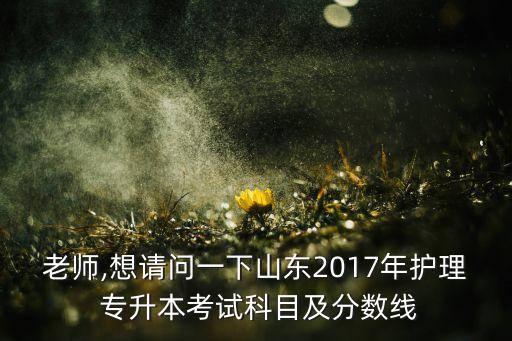 老師,想請問一下山東2017年護理 專升本考試科目及分數(shù)線