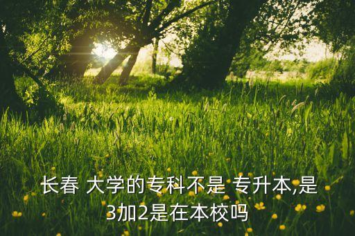  長春 大學(xué)的?？撇皇?專升本,是3加2是在本校嗎