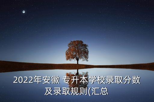 2022年安徽 專升本學(xué)校錄取分?jǐn)?shù)及錄取規(guī)則(匯總