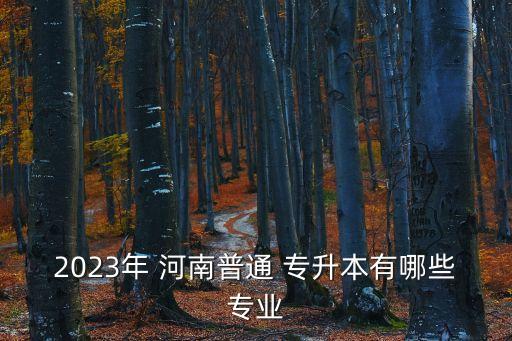 2023年 河南普通 專升本有哪些專業(yè)