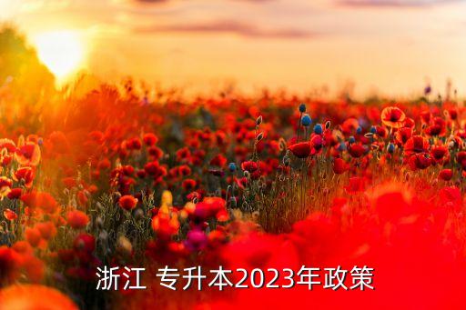  浙江 專升本2023年政策