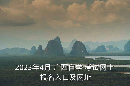 2023年4月 廣西自學(xué) 考試網(wǎng)上 報(bào)名入口及網(wǎng)址