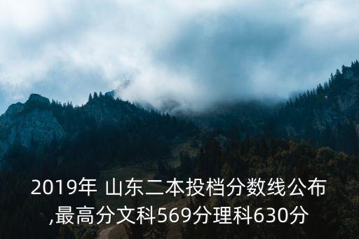 2019年 山東二本投檔分?jǐn)?shù)線公布,最高分文科569分理科630分