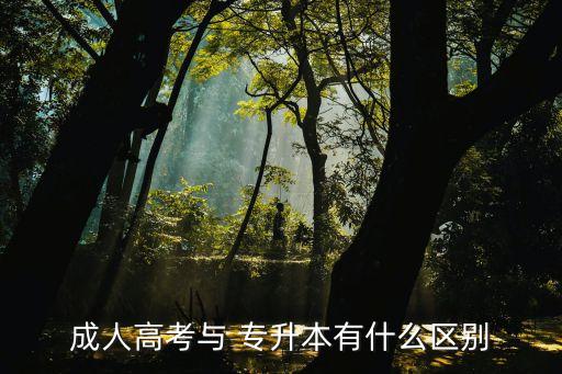 成人高考與 專升本有什么區(qū)別