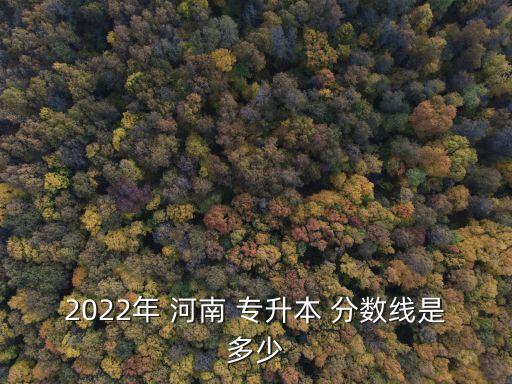 2022年 河南 專升本 分?jǐn)?shù)線是多少