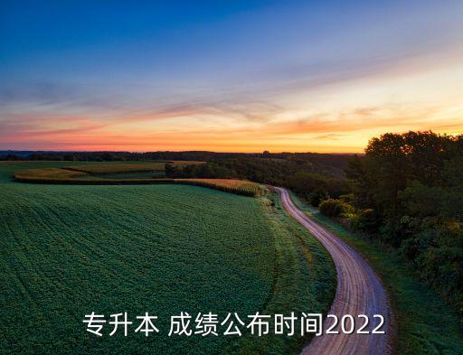  專升本 成績公布時間2022