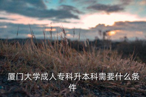  廈門大學(xué)成人專科升本科需要什么條件