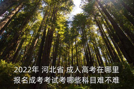 2022年 河北省 成人高考在哪里報(bào)名成考考試考哪些科目難不難