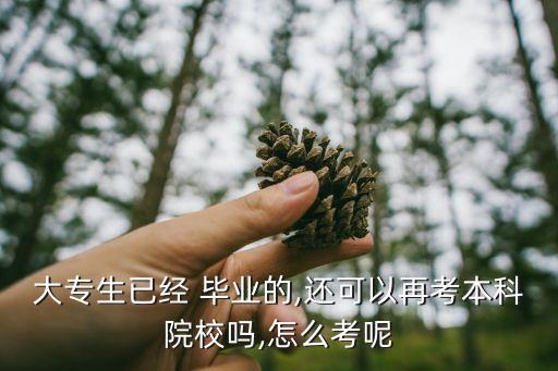 大專生已經(jīng) 畢業(yè)的,還可以再考本科院校嗎,怎么考呢