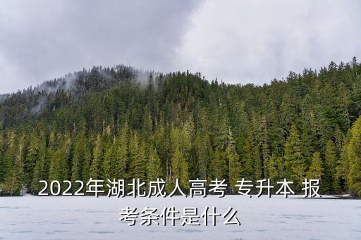 2022年湖北成人高考 專升本 報考條件是什么