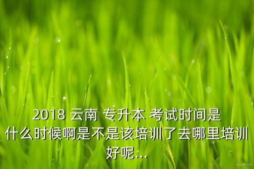 2018 云南 專(zhuān)升本 考試時(shí)間是什么時(shí)候啊是不是該培訓(xùn)了去哪里培訓(xùn)好呢...