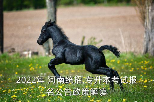 2022年 河南統(tǒng)招 專升本考試報(bào)名公告政策解讀