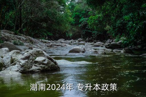  湖南2024年 專升本政策