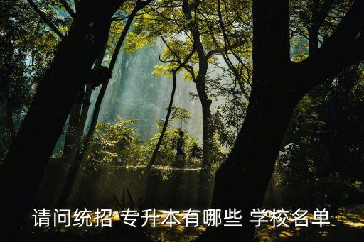 請(qǐng)問統(tǒng)招 專升本有哪些 學(xué)校名單