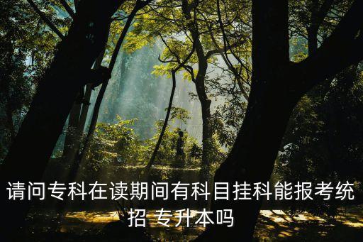 請(qǐng)問?？圃谧x期間有科目掛科能報(bào)考統(tǒng)招 專升本嗎