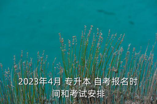 2023年4月 專升本 自考報名時間和考試安排