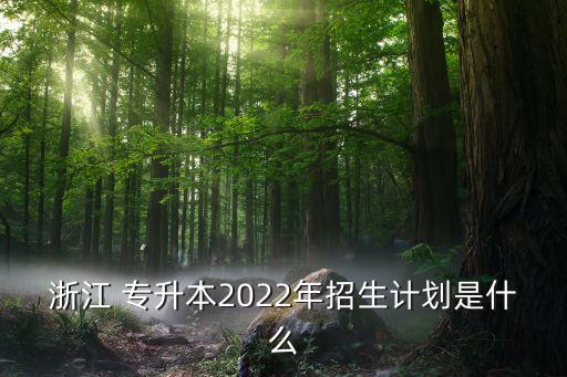 浙江 專升本2022年招生計(jì)劃是什么