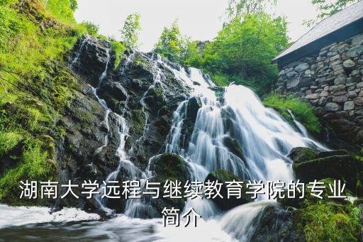  湖南大學(xué)遠(yuǎn)程與繼續(xù)教育學(xué)院的專業(yè)簡介