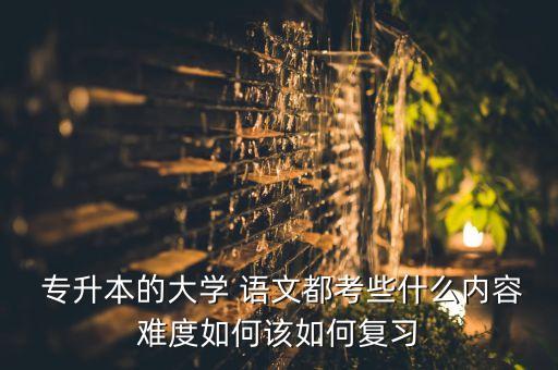  專升本的大學 語文都考些什么內(nèi)容難度如何該如何復習