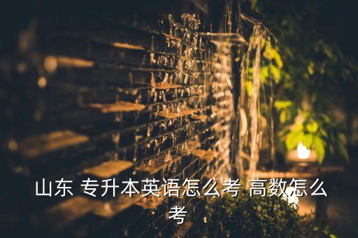  山東 專升本英語(yǔ)怎么考 高數(shù)怎么考