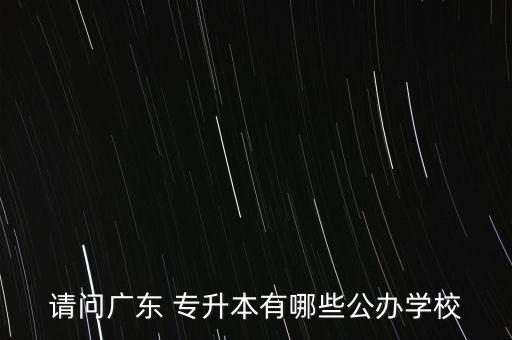 請問廣東 專升本有哪些公辦學校