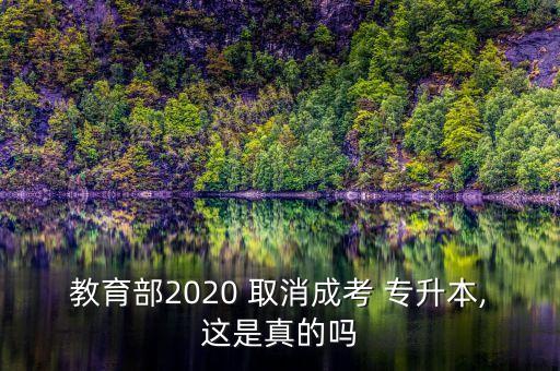 教育部2020 取消成考 專升本,這是真的嗎