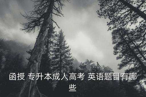 函授 專升本成人高考 英語題目有哪些