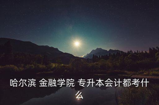 哈爾濱 金融學院 專升本會計都考什么