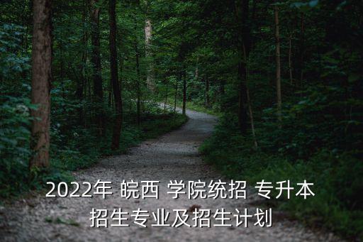 2022年 皖西 學(xué)院統(tǒng)招 專升本招生專業(yè)及招生計(jì)劃