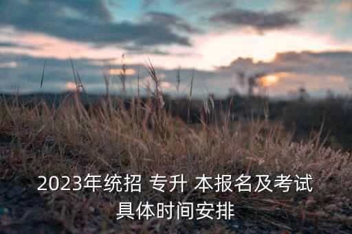 2023年統(tǒng)招 專升 本報(bào)名及考試具體時間安排