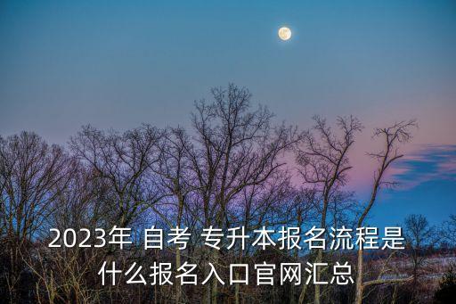 2023年 自考 專升本報(bào)名流程是什么報(bào)名入口官網(wǎng)匯總