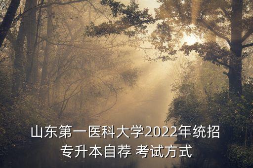  山東第一醫(yī)科大學(xué)2022年統(tǒng)招 專升本自薦 考試方式