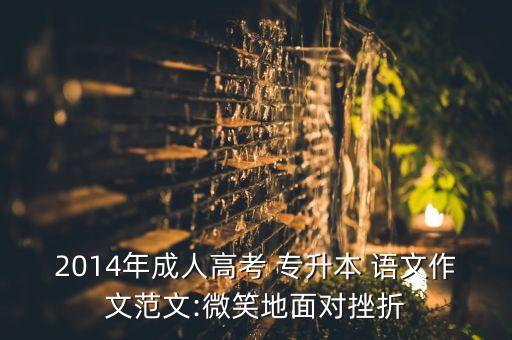 2014年成人高考 專升本 語(yǔ)文作文范文:微笑地面對(duì)挫折