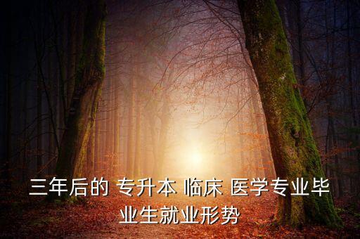 三年后的 專升本 臨床 醫(yī)學(xué)專業(yè)畢業(yè)生就業(yè)形勢