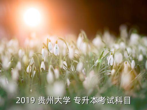 2019 貴州大學(xué) 專升本考試科目