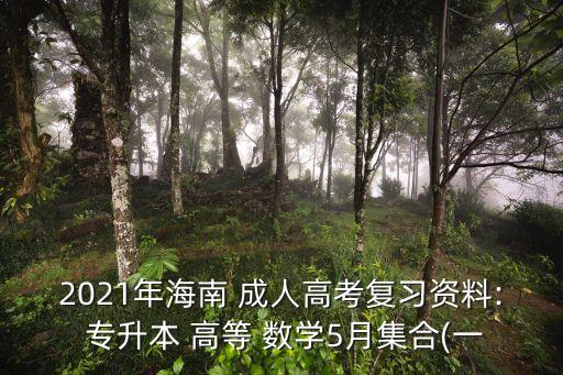 2021年海南 成人高考復(fù)習資料: 專升本 高等 數(shù)學(xué)5月集合(一