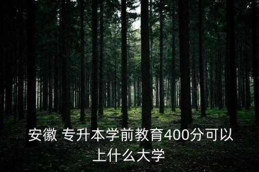  安徽 專升本學前教育400分可以上什么大學