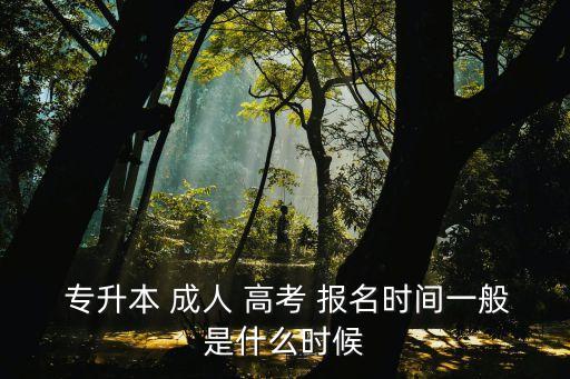  專升本 成人 高考 報(bào)名時(shí)間一般是什么時(shí)候