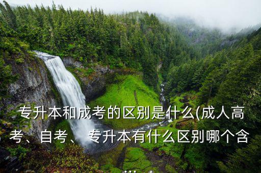  專升本和成考的區(qū)別是什么(成人高考、自考、 專升本有什么區(qū)別哪個含...