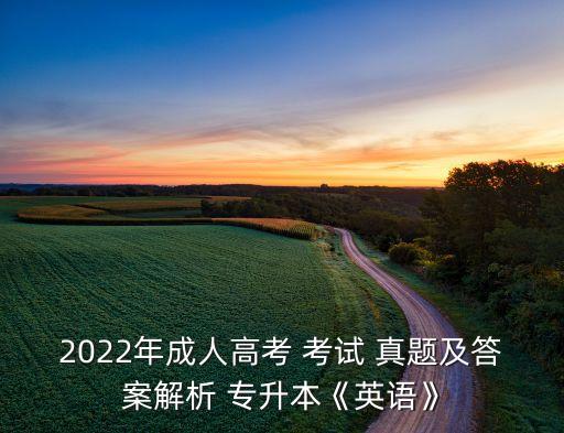 2022年成人高考 考試 真題及答案解析 專升本《英語》