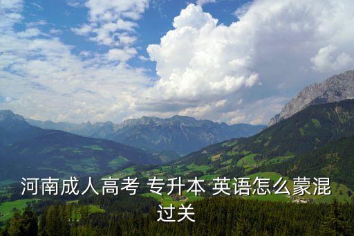 河南成人高考 專升本 英語(yǔ)怎么蒙混過(guò)關(guān)