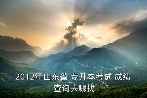 2012年山東省 專升本考試 成績(jī) 查詢?nèi)ツ恼? class=