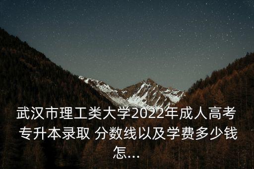 武漢市理工類大學(xué)2022年成人高考 專升本錄取 分?jǐn)?shù)線以及學(xué)費(fèi)多少錢怎...