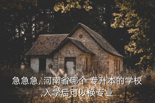 急急急, 河南省哪個 專升本的學校,入學后可以換專業(yè)