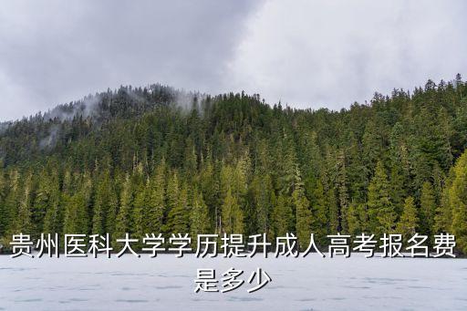 貴州醫(yī)科大學(xué)學(xué)歷提升成人高考報名費是多少