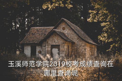 玉溪師范學院2019校考成績查詢在哪里查詢呢