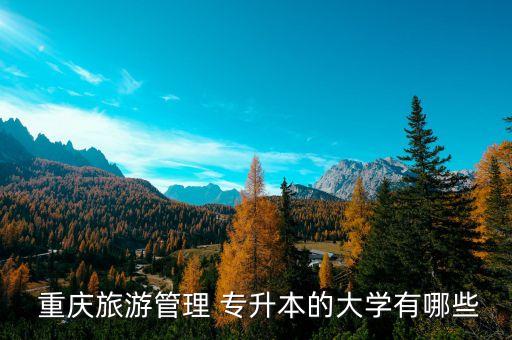  重慶旅游管理 專升本的大學(xué)有哪些