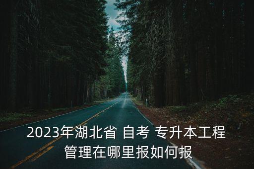 2023年湖北省 自考 專升本工程 管理在哪里報如何報