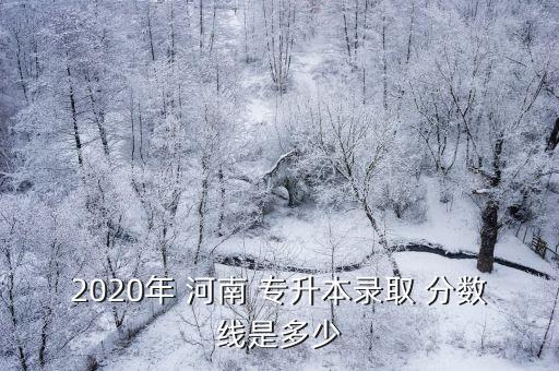 2020年 河南 專升本錄取 分?jǐn)?shù)線是多少